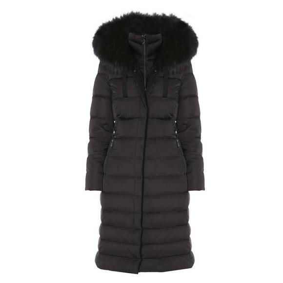 NEW T TAHARI nelly maxi puffer coat in black - Picture 2 of 4